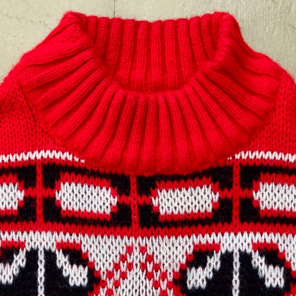 Vintage Nordic Mockneck Sweater Scandinavian Pattern European Unisex - Picture 4 of 9